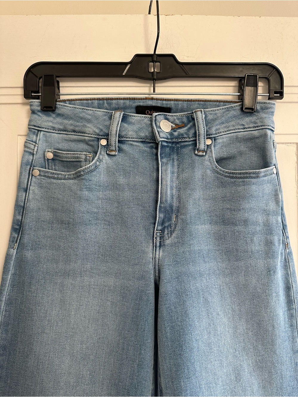 NWOT Quince Bella Stretch Wide-Leg Jeans - Frosted Blue - Size 24 Regular Length - Picture 10 of 15